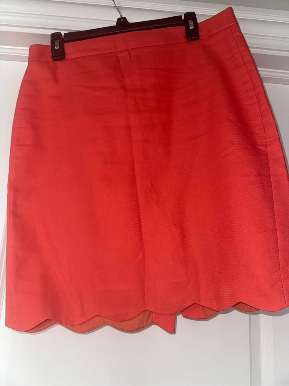 J. Crew Red Scallop-Hem Mini Skirt